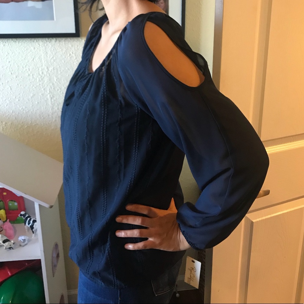 Long Sleeve Cut-Out Blouse